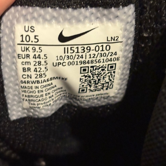 Nike Alpha Menace Strong Football Cleats Black/White II5139-010 Mens Sz 10.5 - Picture 9 of 9